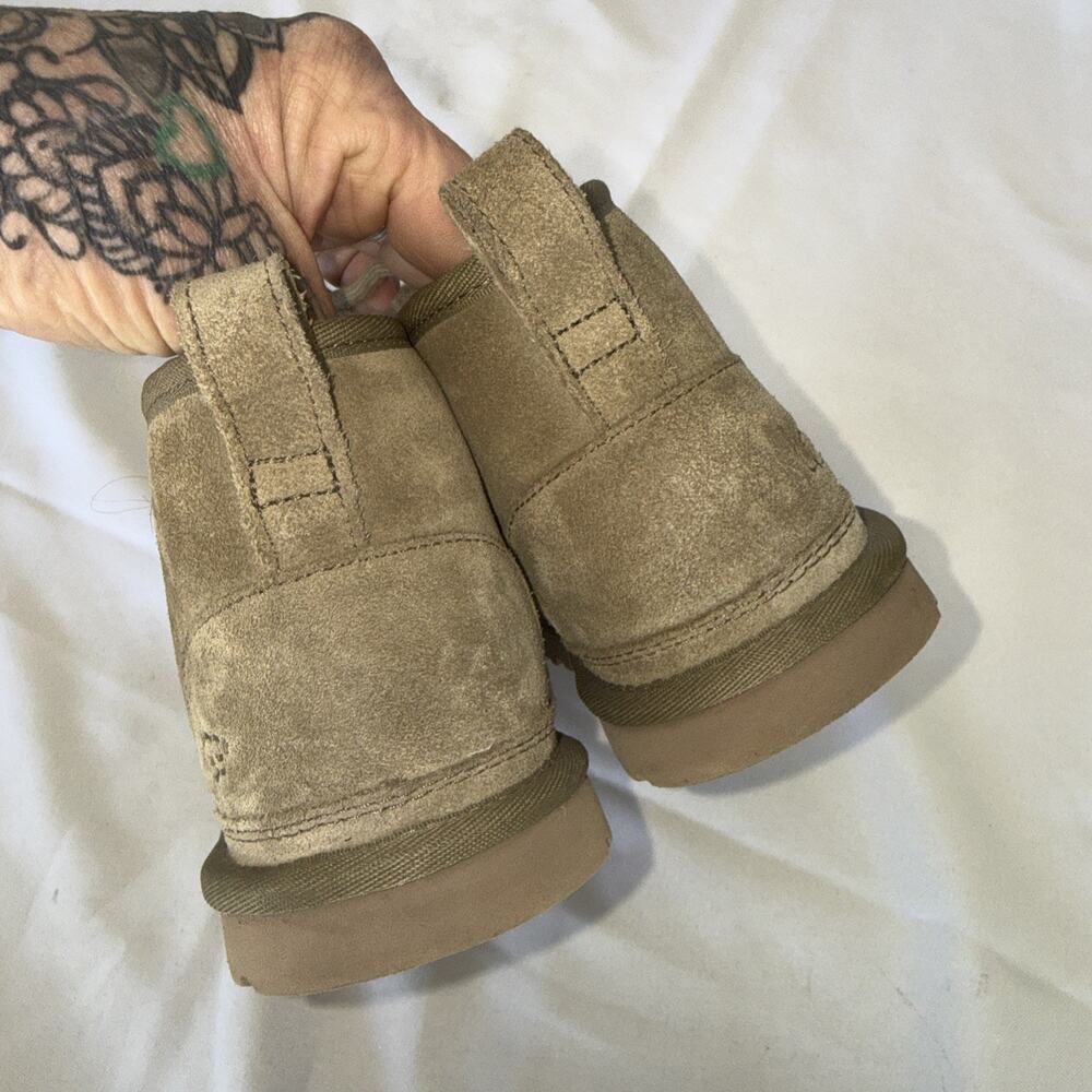 UGG Neumel Suede Sheepskin Ankle Boots Women’s Size 6 Grey Green - Picture 6 of 10